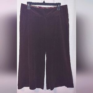 Zinc Brown Gaucho Pants Mid Rise wide legs